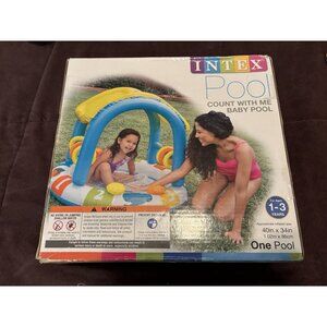 Intex Count With Me Baby Swimming Pool Shade Inflated Floor Play Rings Squeakers